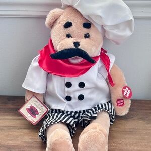 NWT Chantilly Lane Singing Musical Chef Teddy Bear ALFREDO Thats Amore Plush NEW